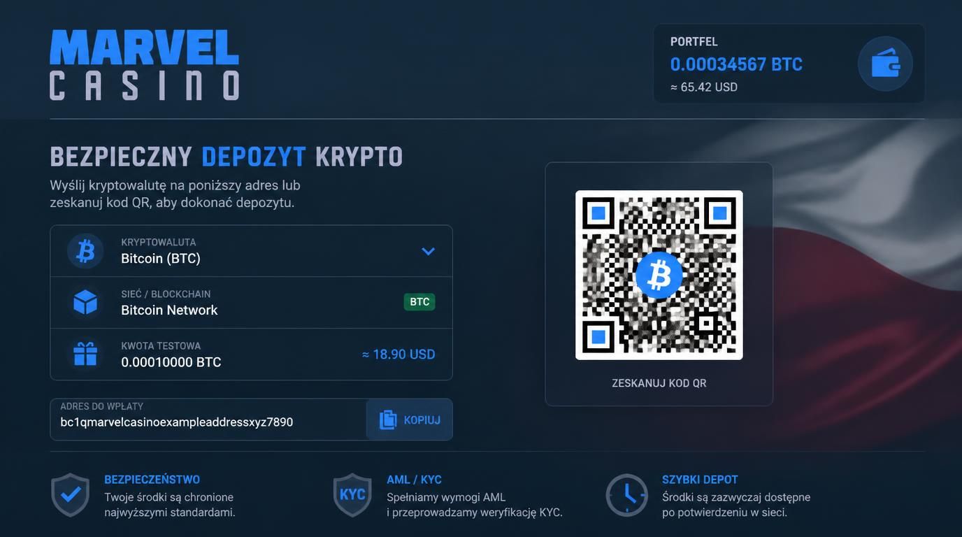 portfel krypto z ilustracją testowej transakcji i wymaganiami AML/KYC